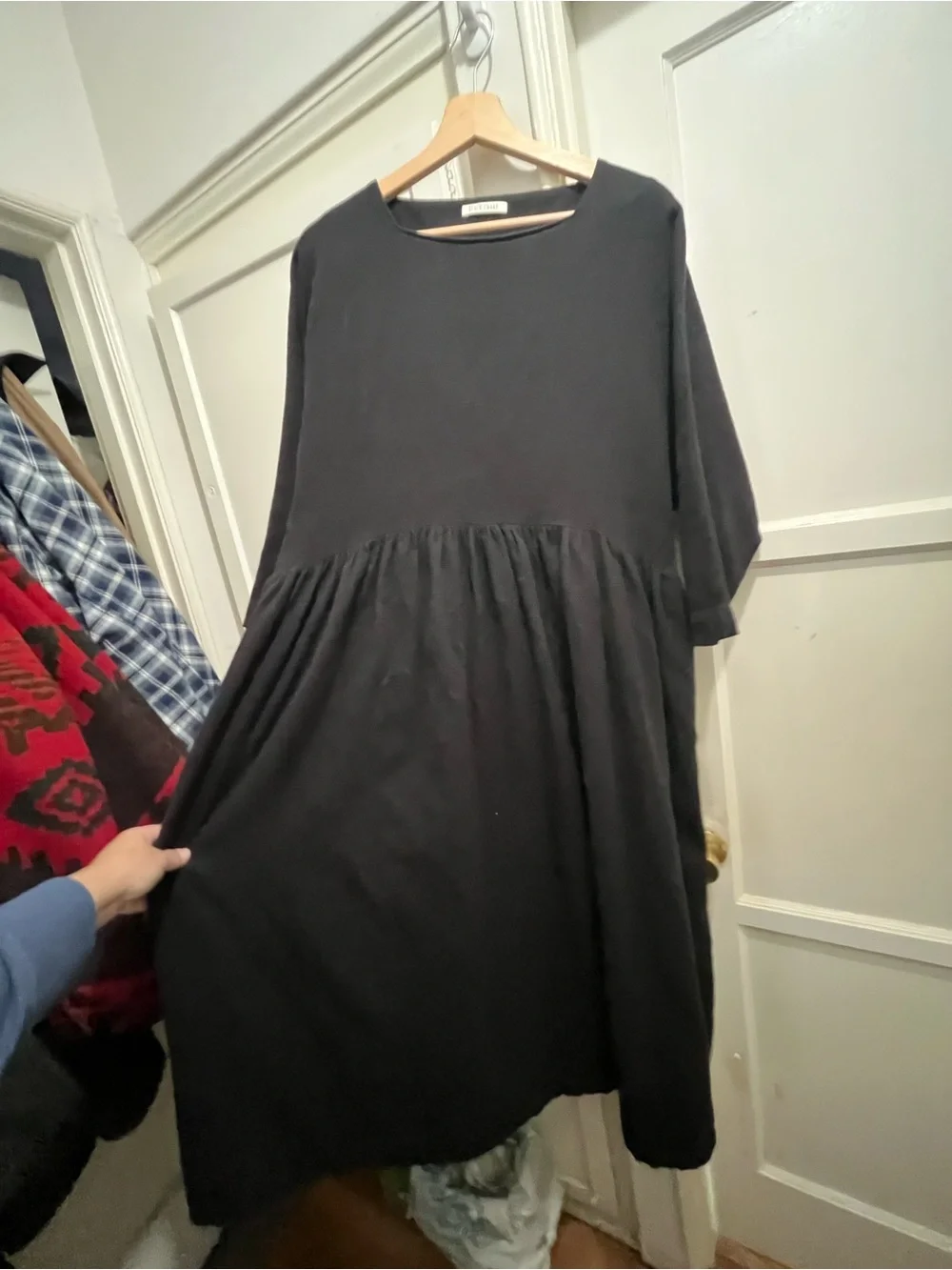 Black Crane cotton flannel tradi dress in black size XS - Picture 6 of 16